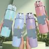 1PC Grey Rhino Star Side Portrait 750ml Color Plastic Sports Water Bottle Leakproof Flip Straw Lid Suitable for Sports Office Home Use