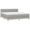 Boxspringbett mit Matratze Hellgrau 160 x 200 cm Stoff