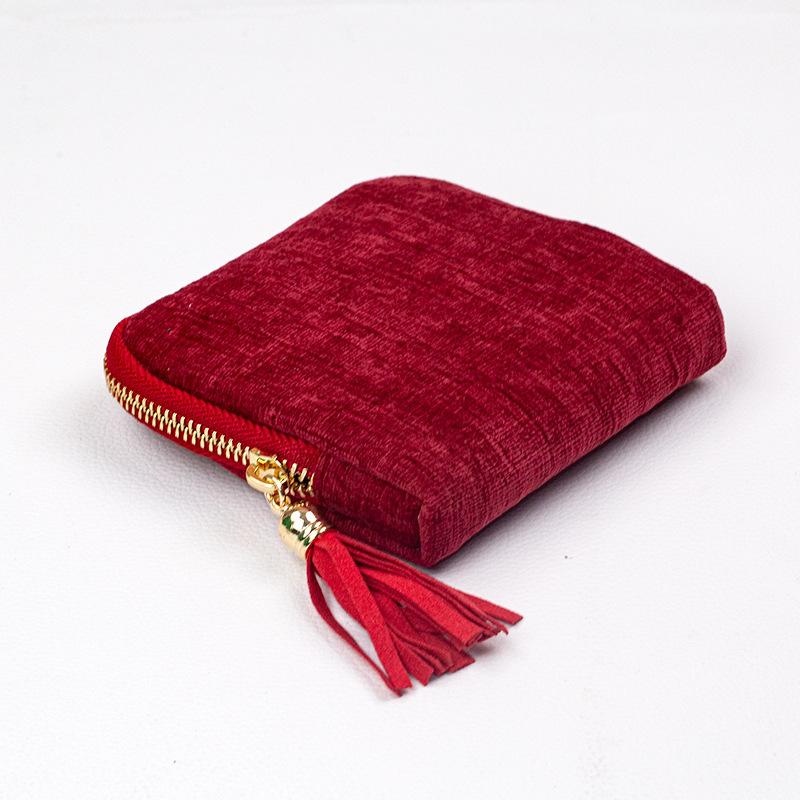 Tassel Decor Jewelry Storage Bag Multi-Layer Lining Portable Travel Organizer for Rings Necklaces Bracelets Large Capacity Jewel