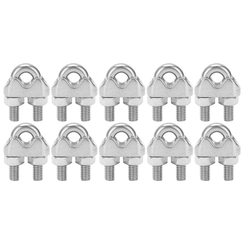 10 pièces 1 4 pouce M6 Acier Inoxydable Câble d'Acier Clip de Serrage Boulon en U Selle Fixation