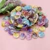 Home Party Supplies Handmade Material 150pcs for Jewelry Making Acrylic with Holes 16*18mm AB Colorful Fashion Cabbage Leaf Petal Beads