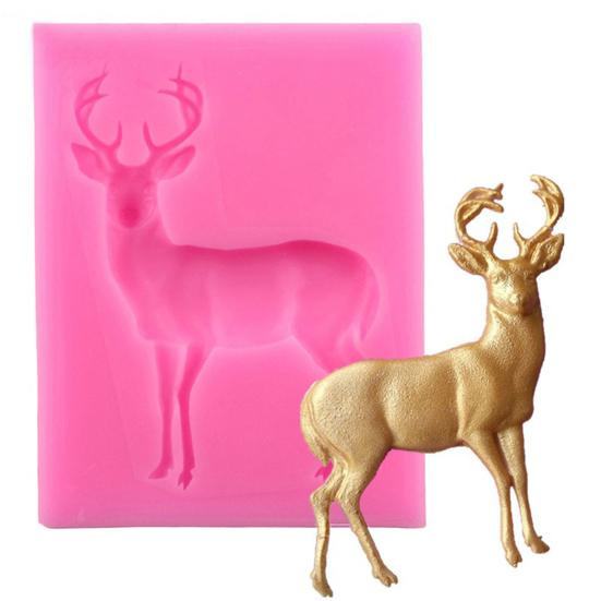 Christmas Deer Silicone Fondant Mould Kitchen DIY Cake Decor Chocolate Cookie Baking Decorating Mold