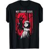 Męski T-shirt ze 100% bawełny z nadrukiem na gorąco/nadrukiem 100% Wyprodukowano w Ameryce Nie Dzisiaj Jezusie Szatan Gotycki Czarny Kozioł Demon