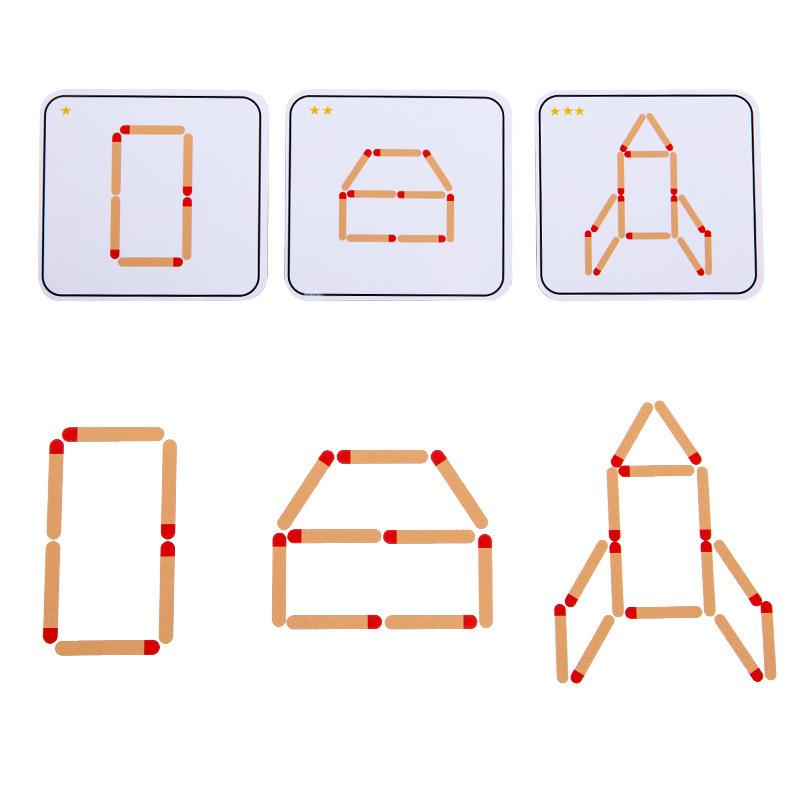 Detská hračka Zápalková puzzle Stolové hry Montessori Zápalky Kreatívne myslenie Zápalková logická tréningová Vzdelávacia hračka