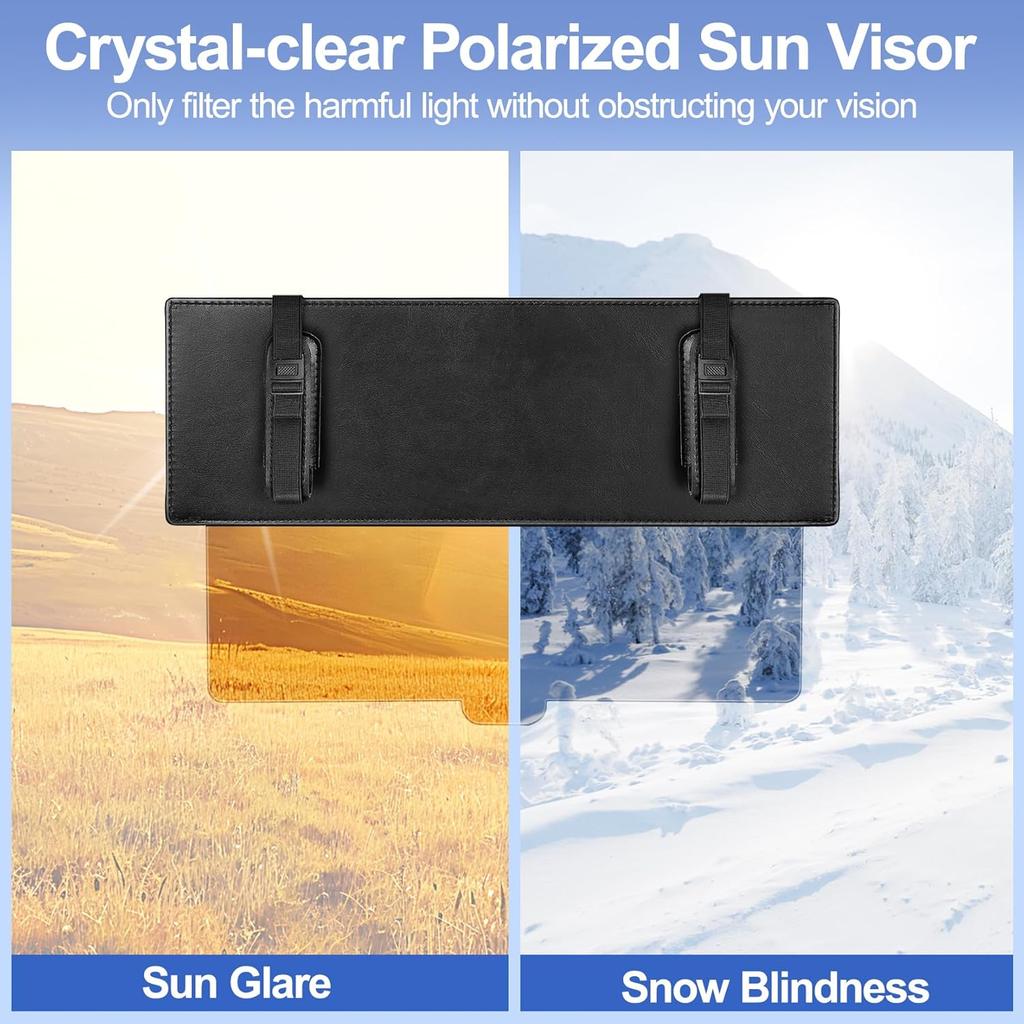 Polarized Sun Visor Extender For Car Anti-Glare Sunvisor Extension Shade Attachment For Glare,Clips And Straps Design For Extra Safety,Sunshade
