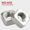 M3 M4 M5 M6 M8 M10 M12 304 Stainless Steel Square Nuts Stainless Steel Square Nut