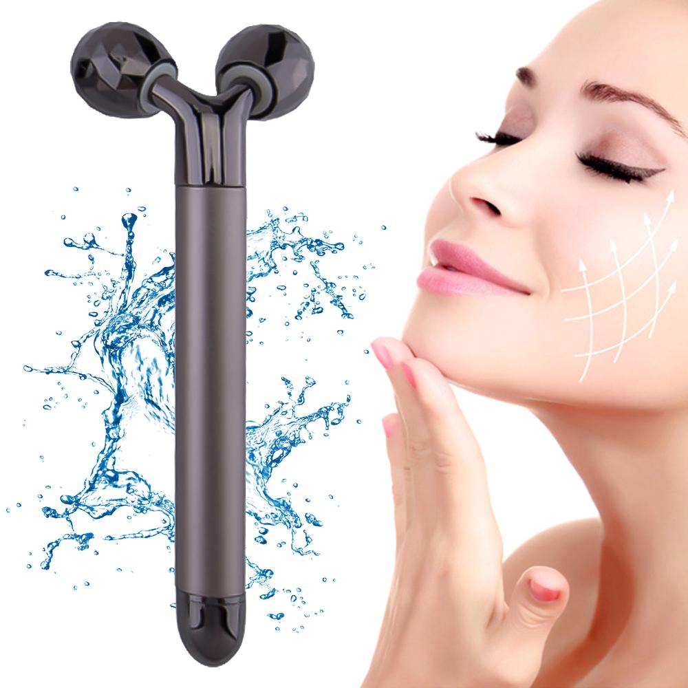 Electric Massage Roller Vibrator Metal Massager for Face Anti-Wrinkle Eye Facial Lifting Vibrate Roller Beauty Health Skin Care