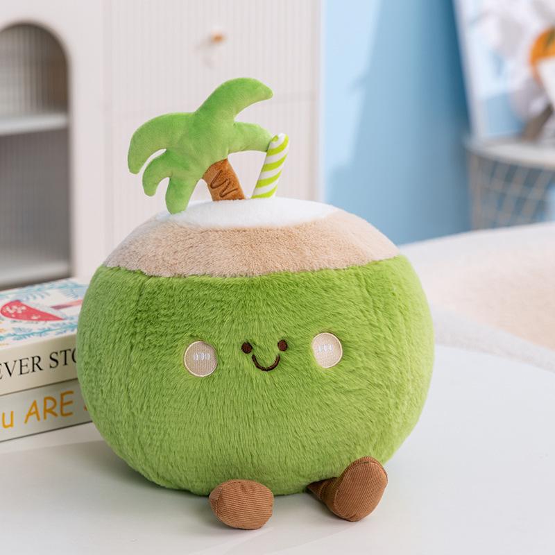 Cute Fruit Pillow Super Soft Plush Doll Strawberry Watermelon Coconut Simulation Pillow