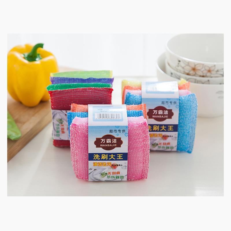 4 יחידות מטלית לניקוי מטבח, ספוג לשטיפת כלים, מחבת, מטלית לשטיפת כלים, מברשת ספוג כביסה