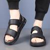 Summer Men's Sandals New Peep-toe Youth Black Slippers Beach Cool Antiskid Walking Shoes Male Casual Shoes Man Luxury Sandals