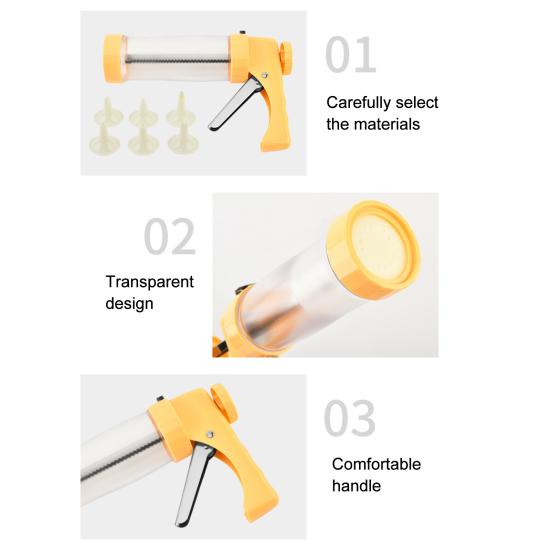 Cookie Press with 16 Discs 6 Decorating Tips Home DIY Cookie Maker Machine Cake