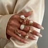 INS Style Irregular Faux Pearl & Geometric Ring Set - Fashionable & Versatile Accessories
