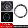 Voor Tesla Model 3 Highland Wielnaaf Beschermring Lichtgevend Halve Pak Naafkap Cover Nieuw Model 3 Auto Accessoires