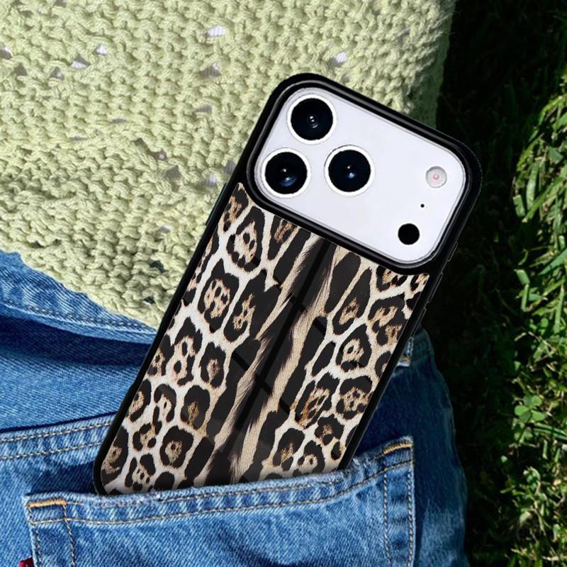 Leopard and Tiger Fur Pattern Phone Case For iPhone 17 AIR 16 Pro Max 15 14 Pro 11 12 13 Shockproof Silicone Cover