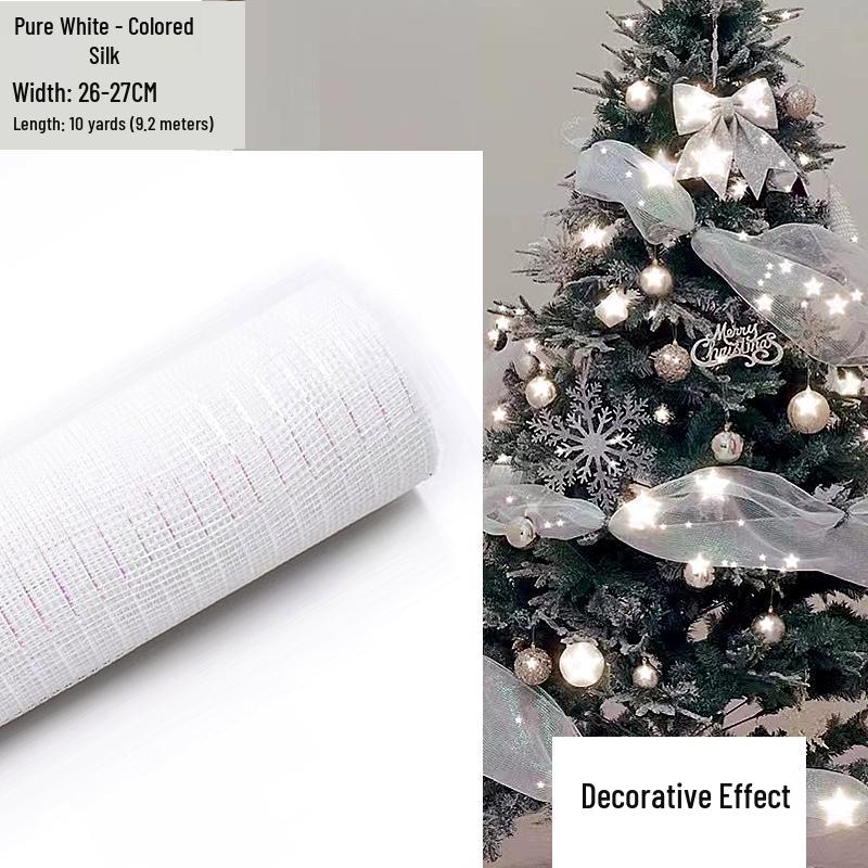 Colorful Christmas Tree Ribbon - Xiaohongshu Internet Celebrity Decoration, Mesh Flower Wreath Bow, New Style
