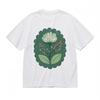 Women's Soft Breathable All Season Classic T-Shirt Floral With Green Frame Tee
