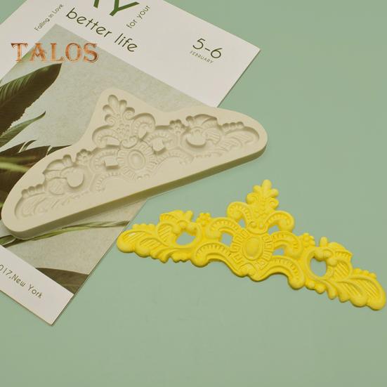 Cake Topper Mold High-temperature Resistant Crafting Food Grade Useful Embossment Pattern Crown Sugarcraft Fondant Mould for Cake Shop