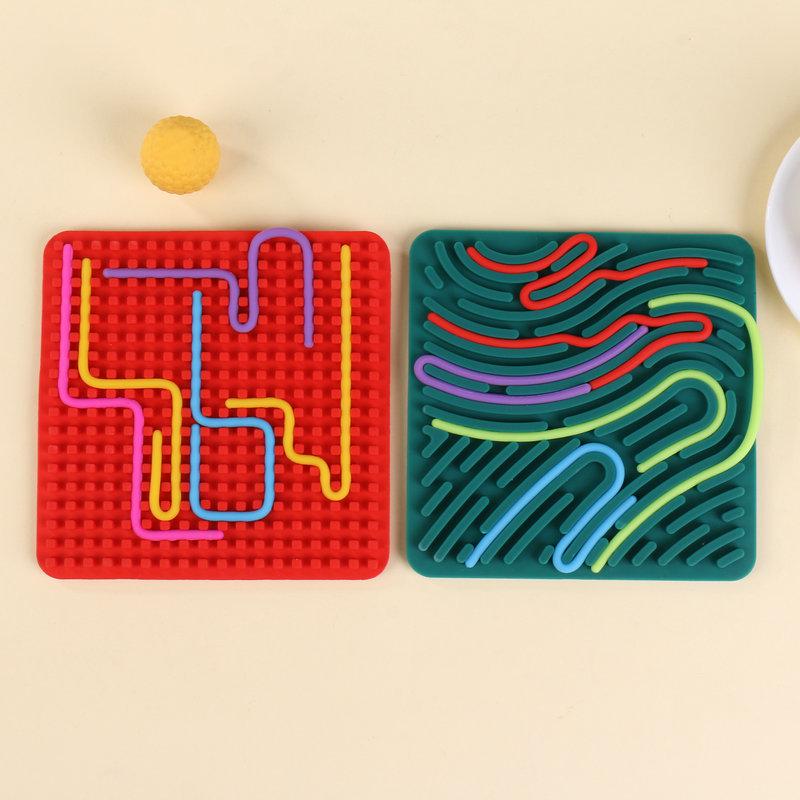Children's Silicone Sensory Activity Board - Creative Twist & Focus Training Toy