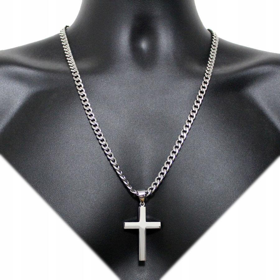 THICK Silver Chain with a Cross Men' Chain Christmas Gift