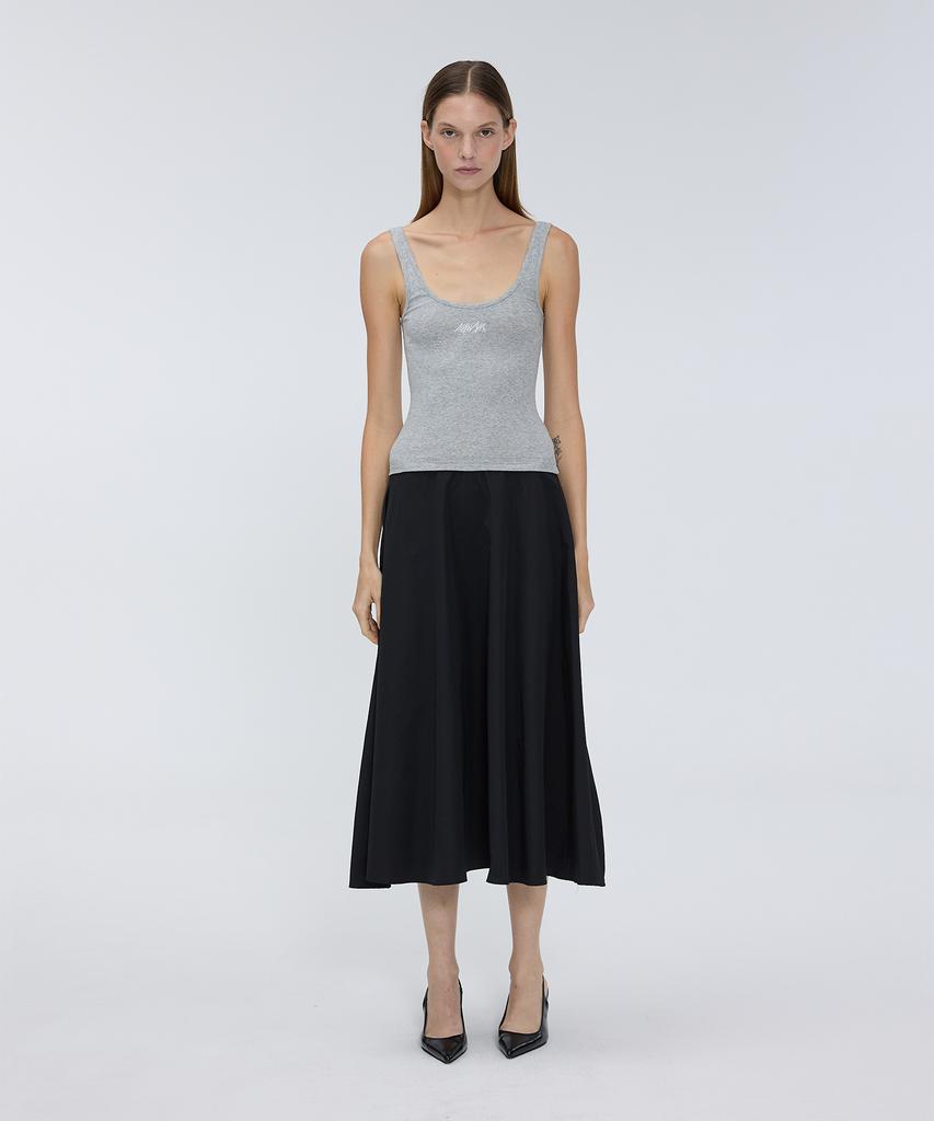 Meuameu Logo Sleeveless Layered Dress