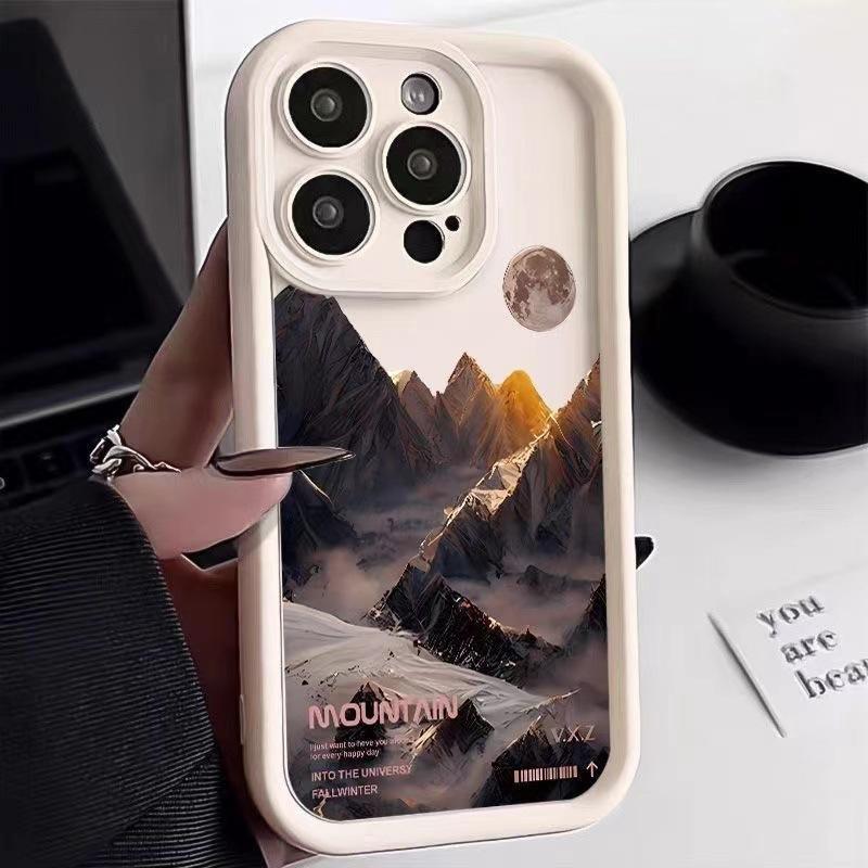 Sunset Snow Mountain Peak Applicable iPhone15Pro Mobile Phone Case 14Plus Apple 13Pro Personality 12 Soft x/xs