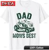 Papa mäht am besten Lustiger Garten Retro Mähen Vatertag Unisex T-Shirt T-Shirts Minimalistisch Retro Cool Oberteile T-Shirts Damen Slogan