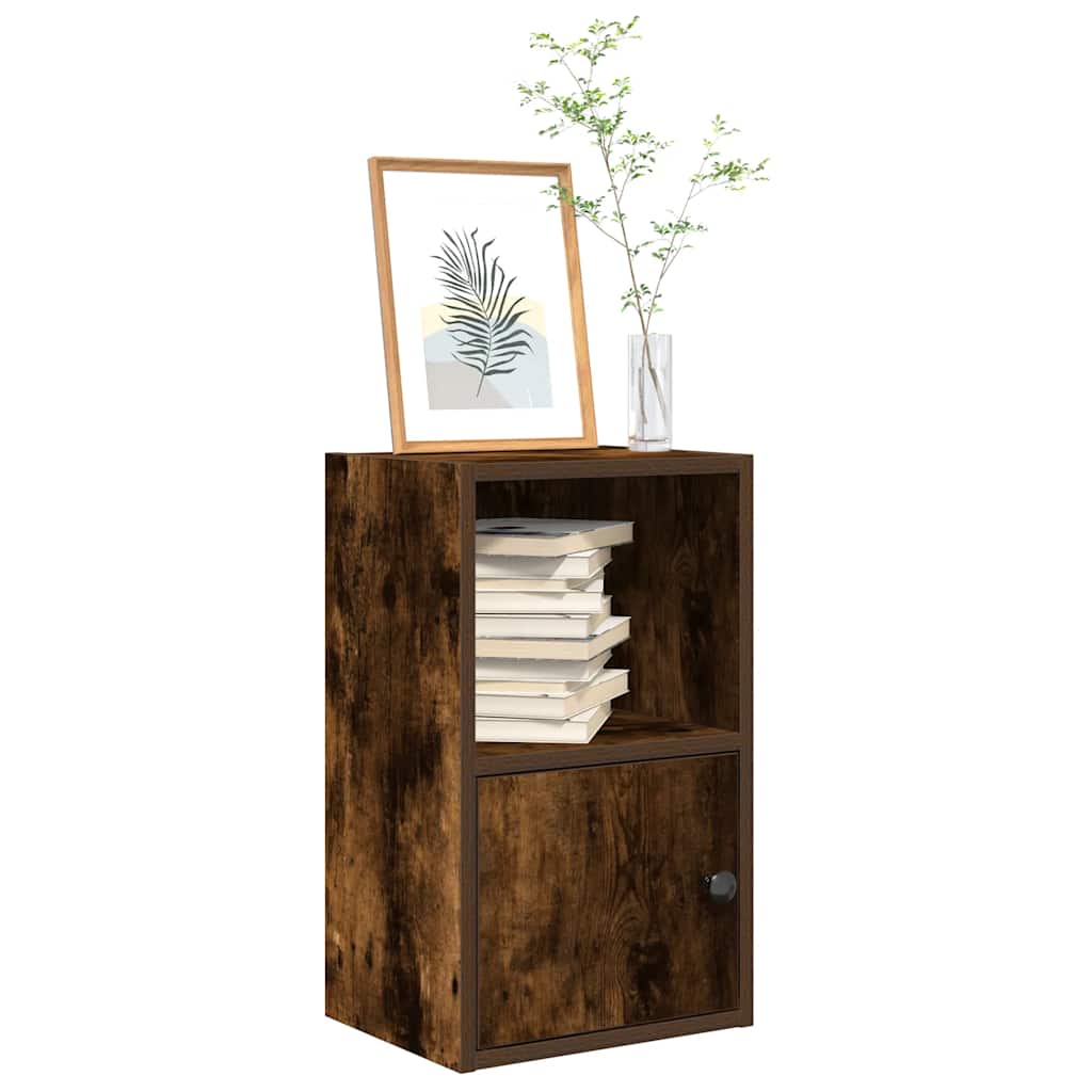 Bookshelf Smoked Oak Finish 31 X 24 X 52 Cm Engineered Wood