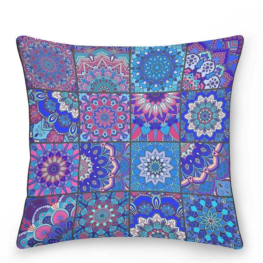 Mandala Throw Pillow Cover With Short Plush Print For Living Room Sofa Decoration Cushion Cover Pillow Covers Decorative