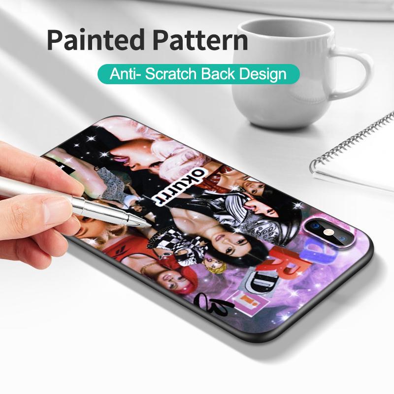 Svart TPU-fodral för OPPO Reno 6 5 3 4 4Z 4F SE 5F 5Z PRO PLUS lite 6 6z 4G 5G Cardi-B