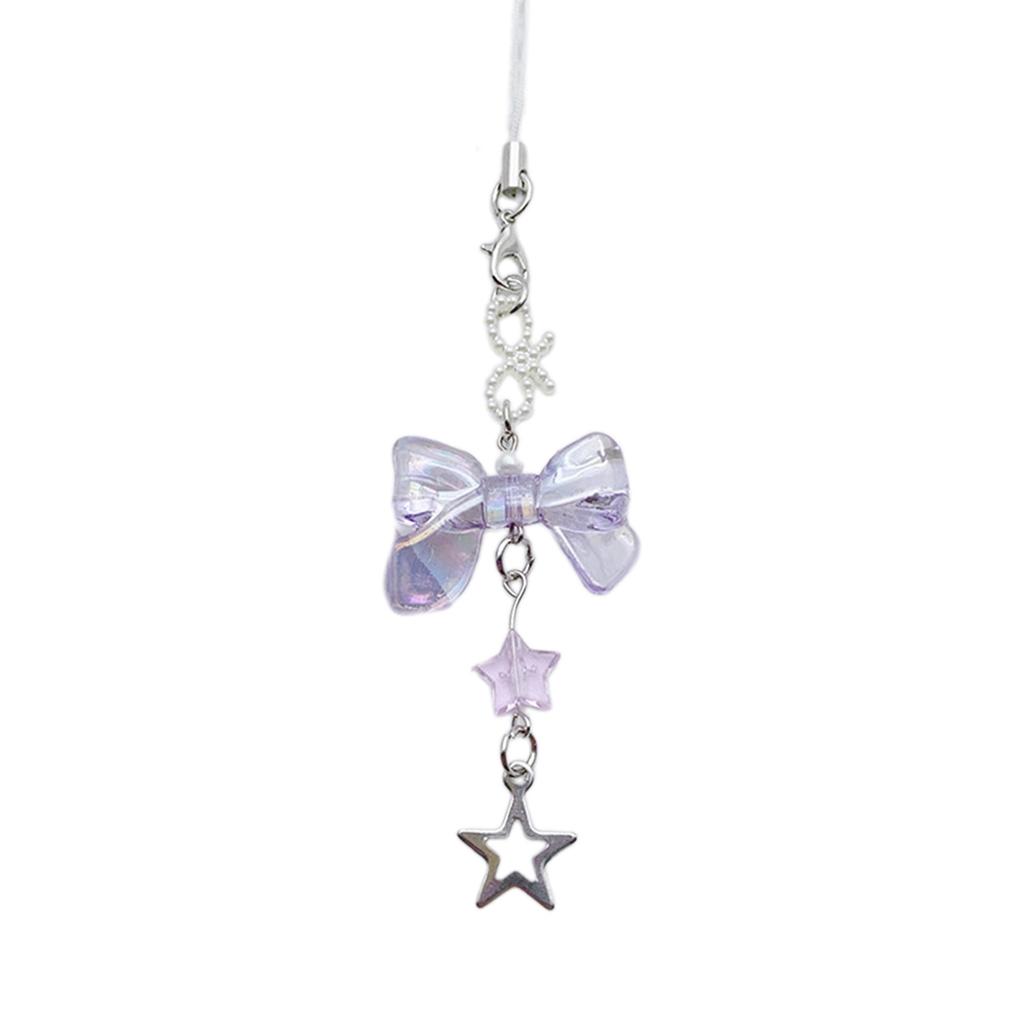 Strik Hart Hanger Mobiele Telefoon Riem Telefoonketting Afneembare Kralen Telefoonkoord Handgemaakte Sleutelhangers voor Portemonnee Tas