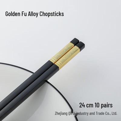 ZISIZ Gold Fu Commercial Alloy Chopsticks