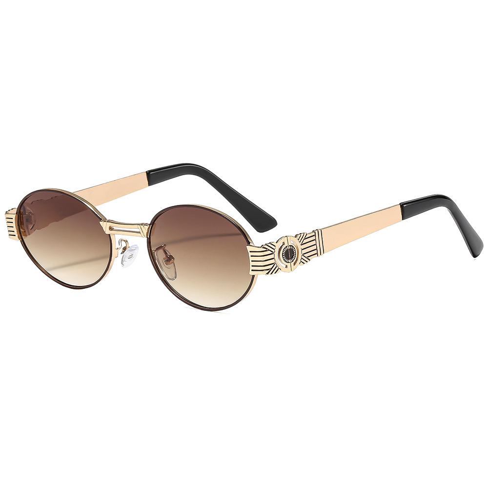 New Retro Oval Gradient Sunglasses UV400 Luxury Frame Punk Street Style for Women Men