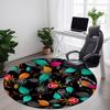 1pc Floral Pattern Carpet, Round Non Slip Durable Large Size Office Carpet, Suitable for Office