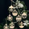 8/10 Stück Holz Weihnachtsornamente Schneeflocke Weihnachtsbaum Hängekugeln Anhänger mit Seil DIY Unfertiges Holzhandwerk Heimdekoration