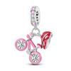 Christmas Charm Bead Charms Bead copper CZ Zircon Pendants Safety Chain Compatible With Bangle Authentic Bracelets Do It Yourself Jewellery Gift