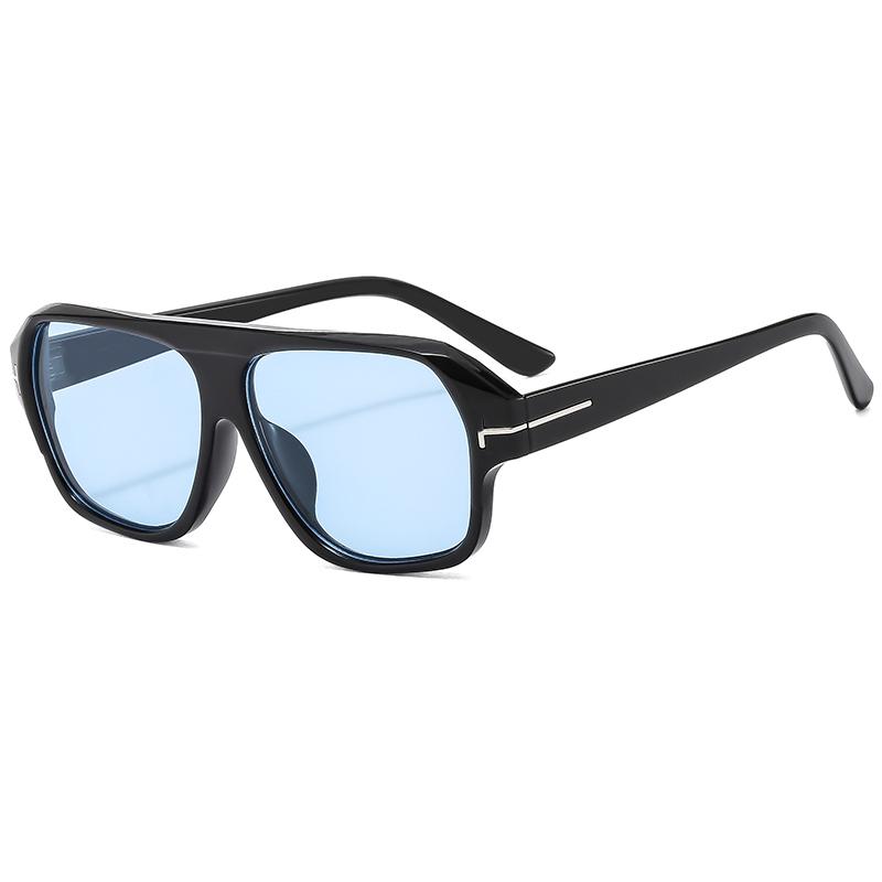 STORY Classic Square Sunglasses Men Women Luxury Brand T Design Fashion Blue Lens Oversized Pilot Sun Glasses 3793N