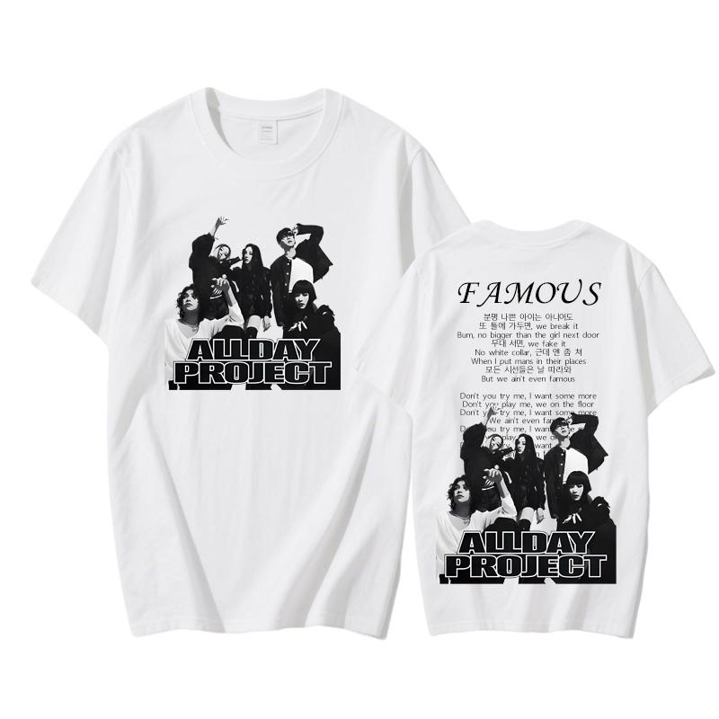 ALLDAY PROJECT Print T-shirt Hip Hop O-neck Tshirt Gothic High Quality Tee-shirt Short Sleeve Clothes Cotton Tops