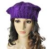 Damen Herbst-/Wintermütze, Strickmütze, einfarbig, elastisch, gedrehte Textur, hält warm, Baskenmütze, Foto-Requisite, Kappe für Outdoor-Aktivitäten, Reisen, Radfahren