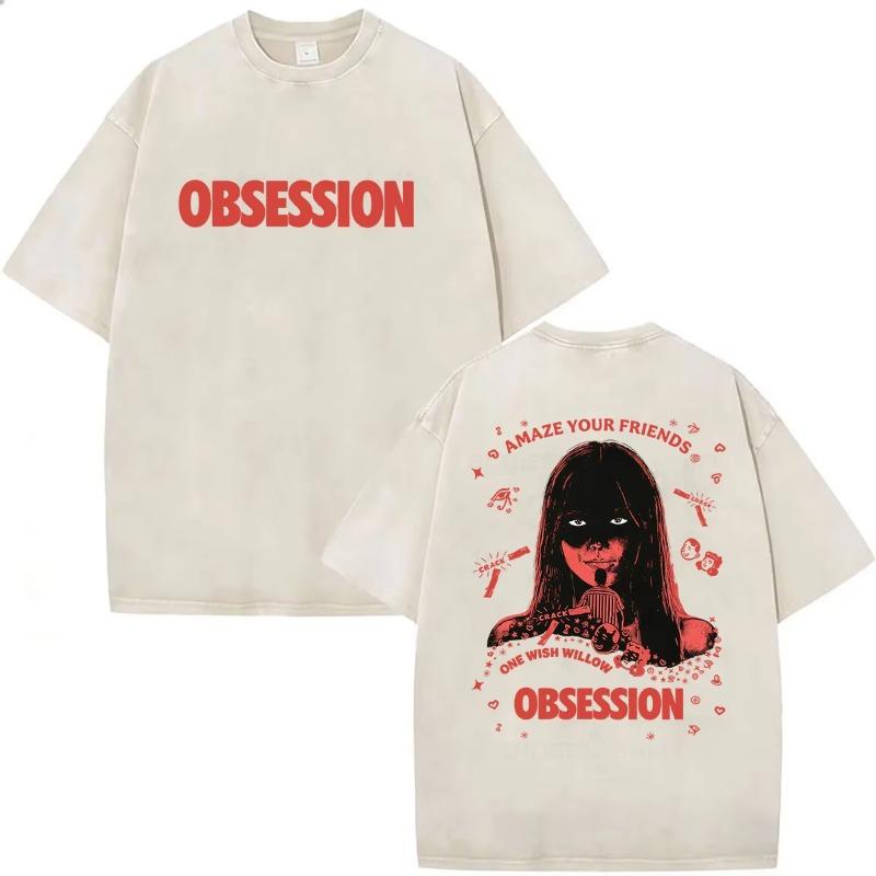 Vintage Gewassen Obsession Horrorfilm 2026 Grafisch T-shirt Mannen Vrouwen Mode Oversized T-shirts Klassieke Gotische Kleding T-shirt