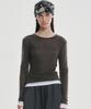 Nigaennikol Double Layered Long Sleeve Top_Charcoal