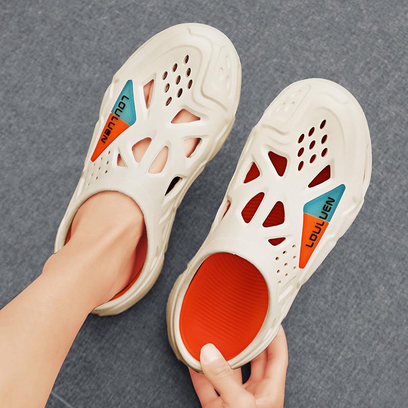 2025 Men's Summer Thick-Soled Non-Slip Garden Shoes: Casual Half Slippers & Beach Sandals.