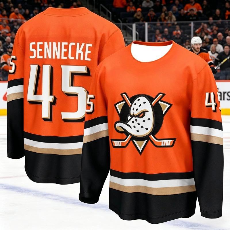 Family Look 2026 New Ice Hockey Training Shirt Duck Team 3D Print Breathable Moisture Wicking Long Sleeve T Shirt Kids Adults