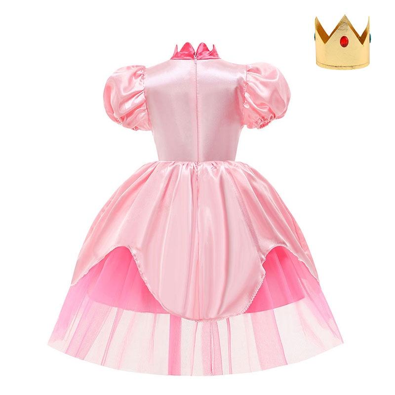 Super Mario Princess Peach Cartoon Role Play Costume Halloween Cosplay Dress