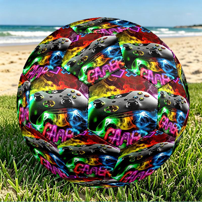 Game on Print Size 5 Soccer Ball, PU Wear Resistant Football for Match Training and Daily Practice, Birthday Gift for Soccer Fans