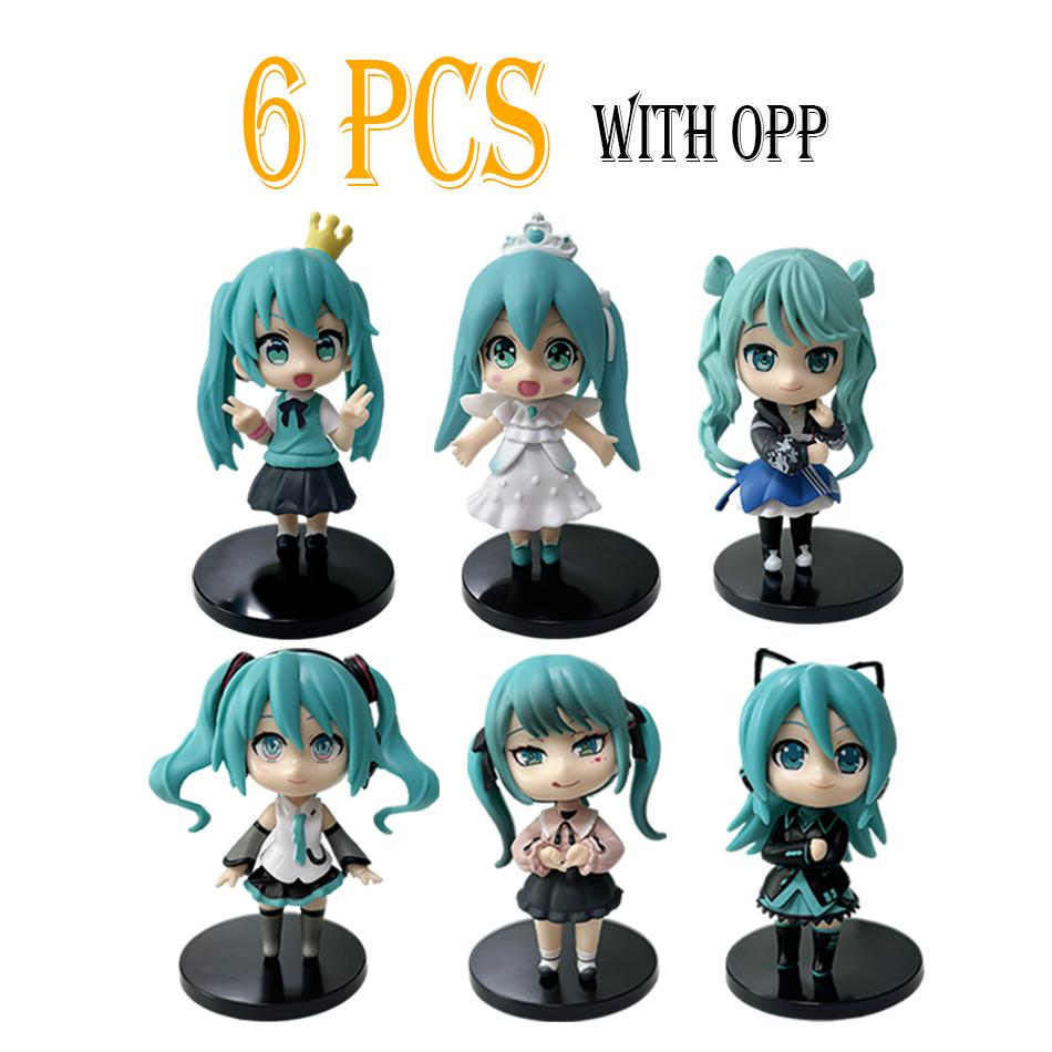 6 PCS Hatsune Miku Q Edition Series Handmade Blind Box Children's Toys Birthday Halloween Christmas Gift Desktop Decoration
