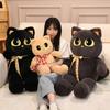 60/80/100cm Cute Soft Black Gray Yellow Cat Plush Pillow Sofa Cushion Kawaii Plush Toy Stuffed Cartoon Animal Doll Lovely Gift