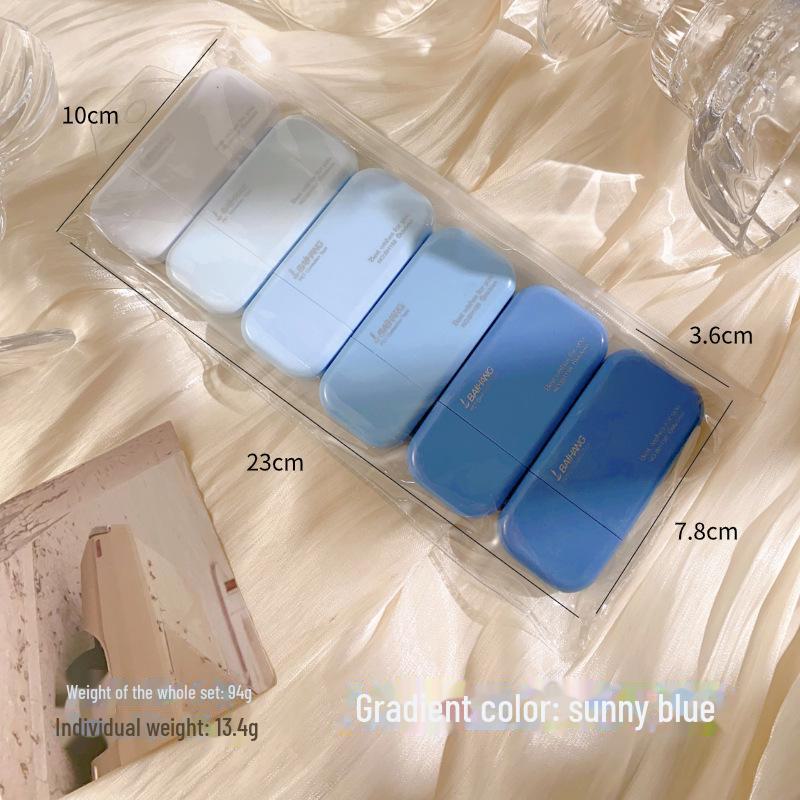 Gradient Color Correction Tape Set: 6 Large Capacity Tapes for Students, Learning Stationery.