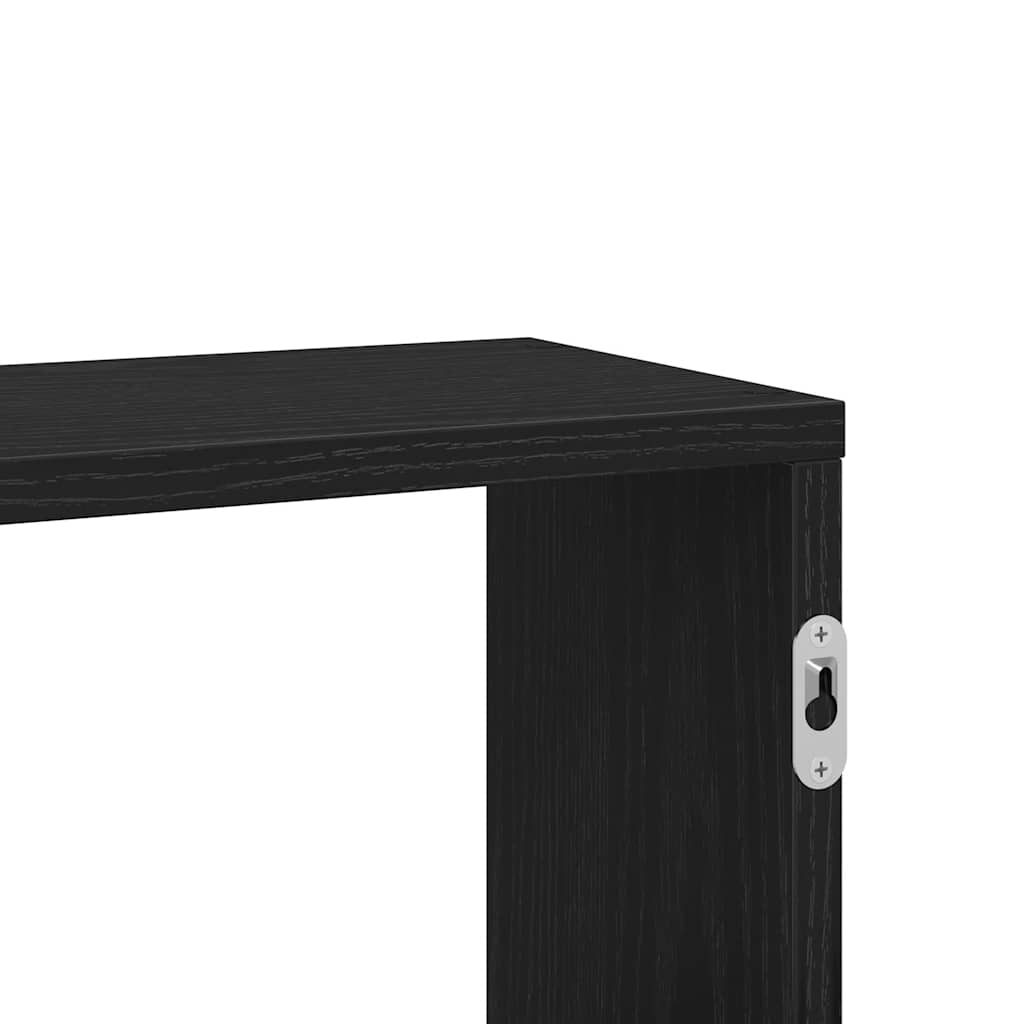 Wall Shelf Black Oak Effect 167.5x18x68 Cm Engineered Wood