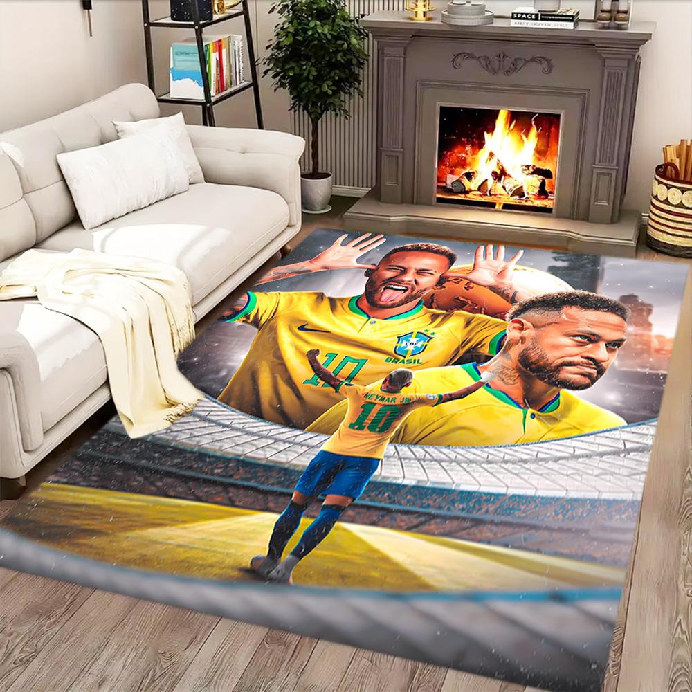Braziliaanse Voetbalsterren vloerkleed voor woonkamers, slaapkamers, huisdecoratie en als cadeau.