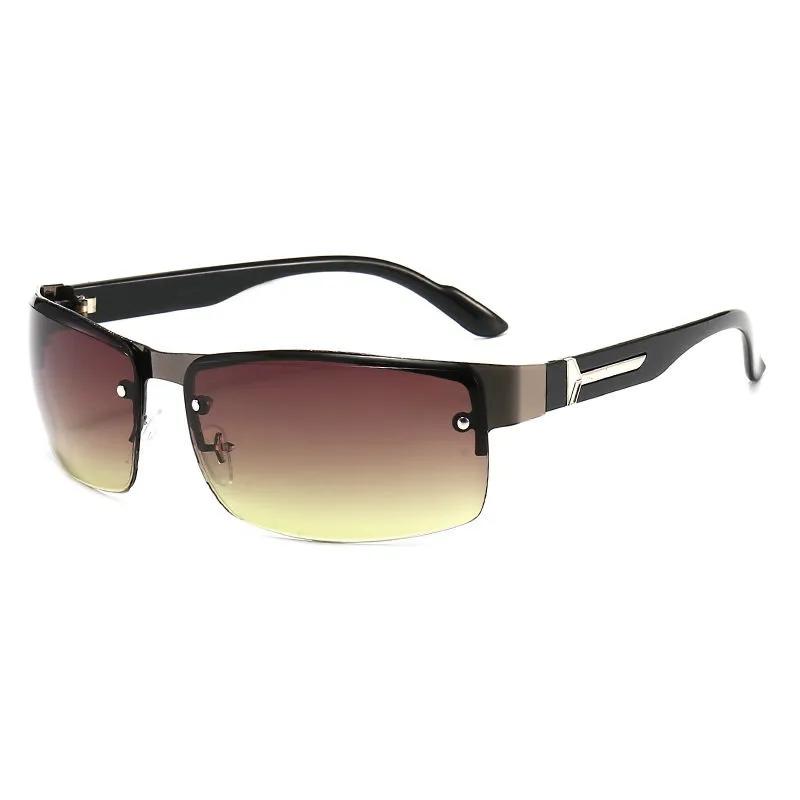 Rectangle Metal Sunglasses Professional man Male male Stylish Eyeglasses Brand Design Vintage Retro Sunglasses gentle sun glasses